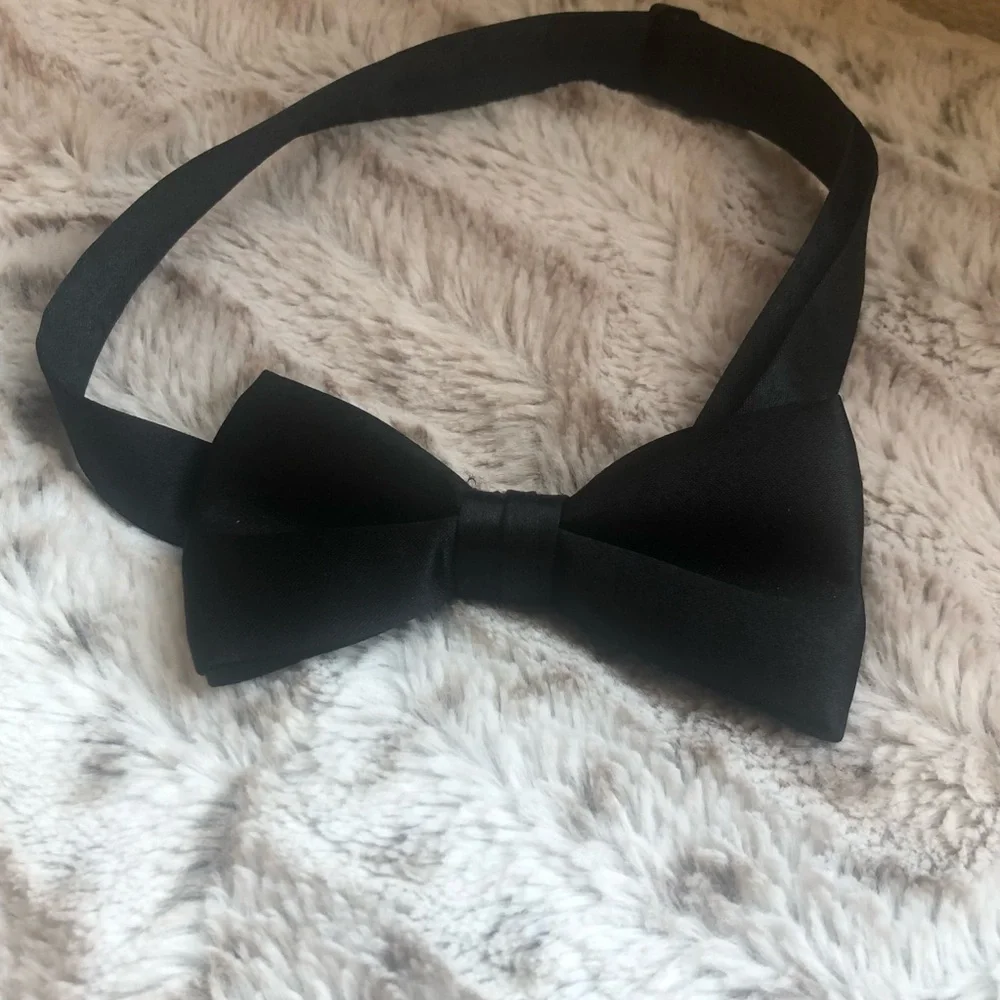 Ring Bearers Boys Black Bow Tie